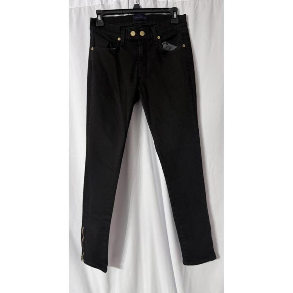 Ramy Brook New York Womens Black Ankle Zip Skinny Jeans Denim Size 26 EUC